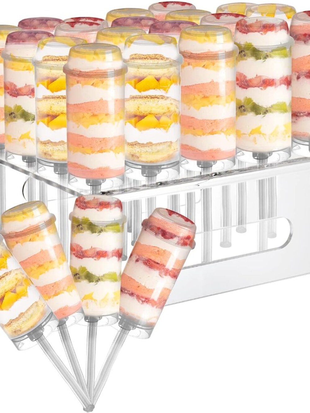 24 Pack Push up Cake Pop Containers and 20 Holes Cake Pop Stand, Reusable Push C